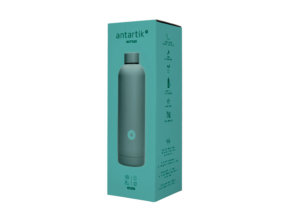 BOUTEILLE ISOTHERME ANTARTIK ACIER INOXYDABLE SANS BPA     500ML COLORIS TURQUOISE