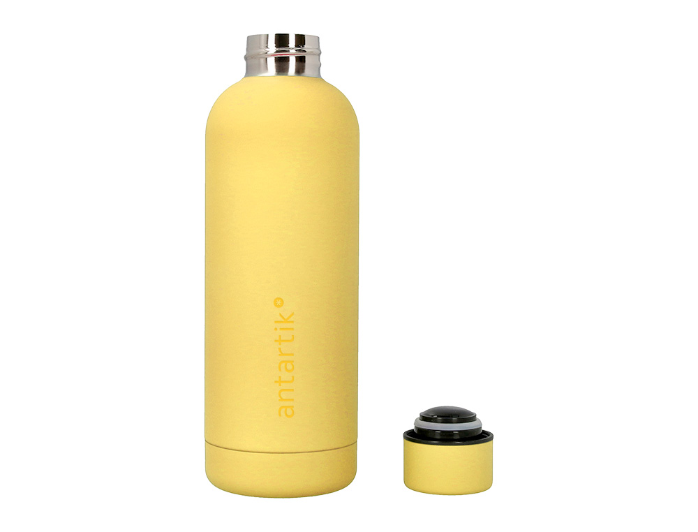 BOUTEILLE ISOTHERME ANTARTIK ACIER INOXYDABLE SANS BPA 500ML COLORIS JAUNE