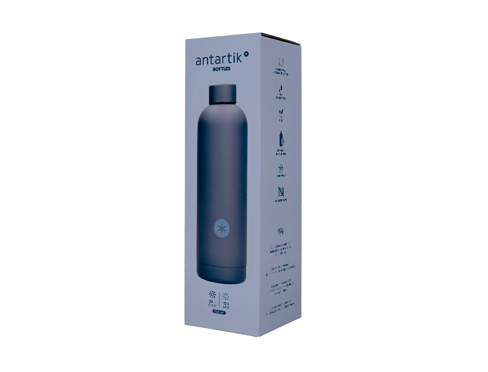 BOUTEILLE ISOTHERME ANTARTIK ACIER INOXYDABLE SANS BPA 750ML COLORIS BLEU