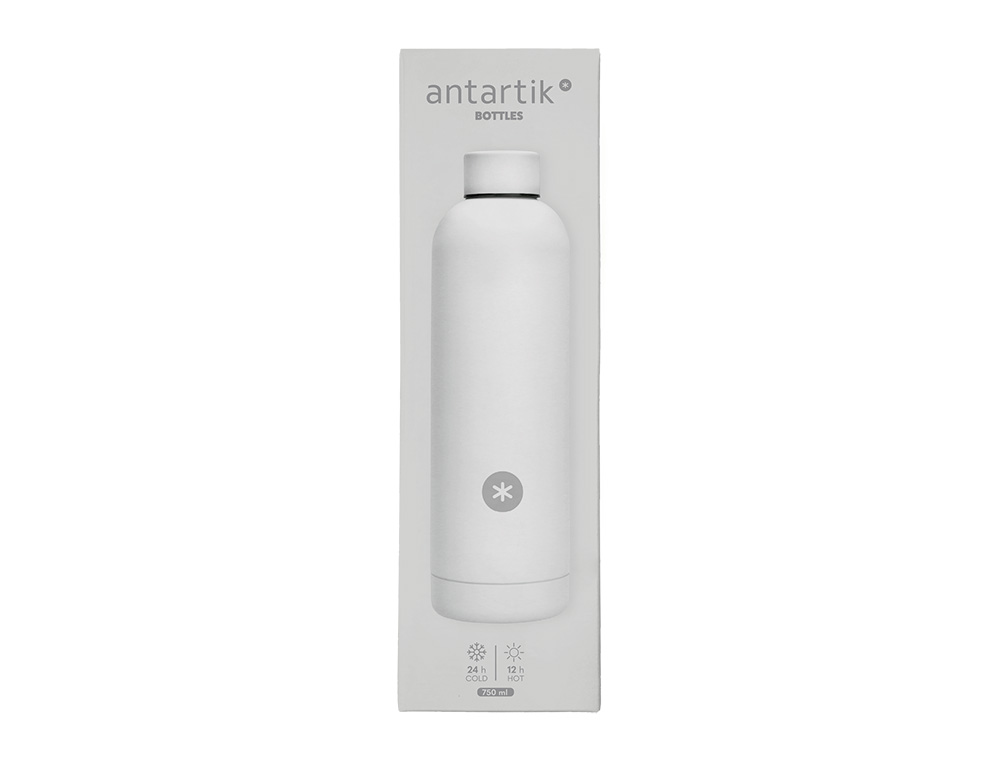 BOUTEILLE ISOTHERME ANTARTIK ACIER INOXYDABLE SANS BPA 750ML COLORIS BLANC