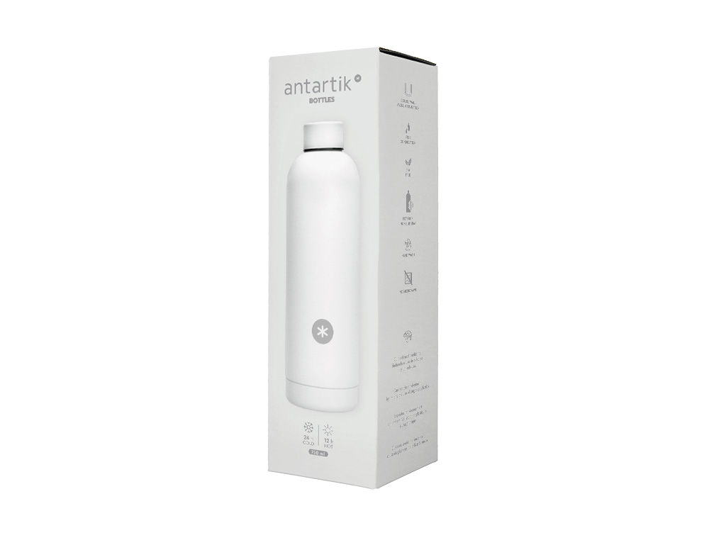 BOUTEILLE ISOTHERME ANTARTIK ACIER INOXYDABLE SANS BPA 750ML COLORIS BLANC
