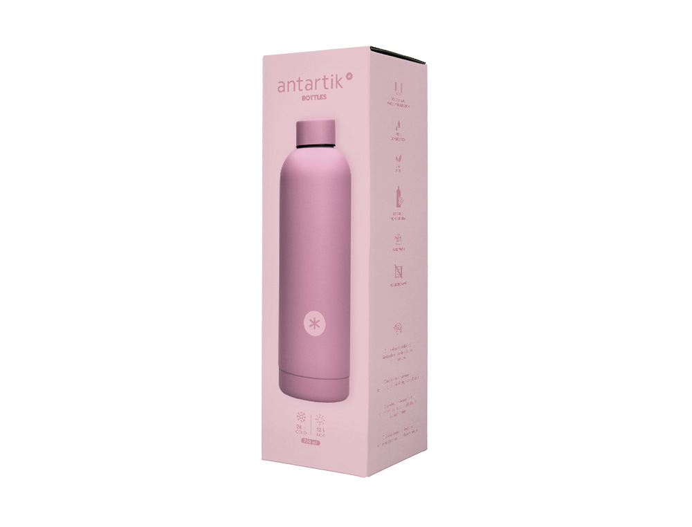BOUTEILLE ISOTHERME ANTARTIK ACIER INOXYDABLE SANS BPA 750ML COLORIS ROSE