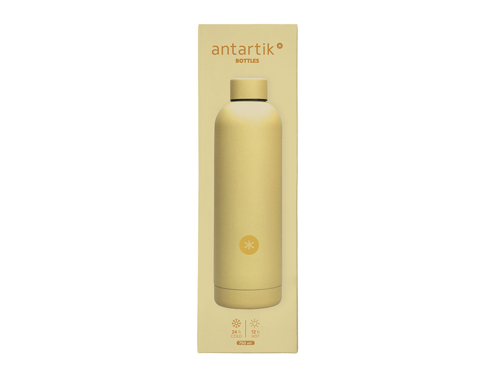BOUTEILLE ISOTHERME ANTARTIK ACIER INOXYDABLE SANS BPA     750ML COLORIS JAUNE