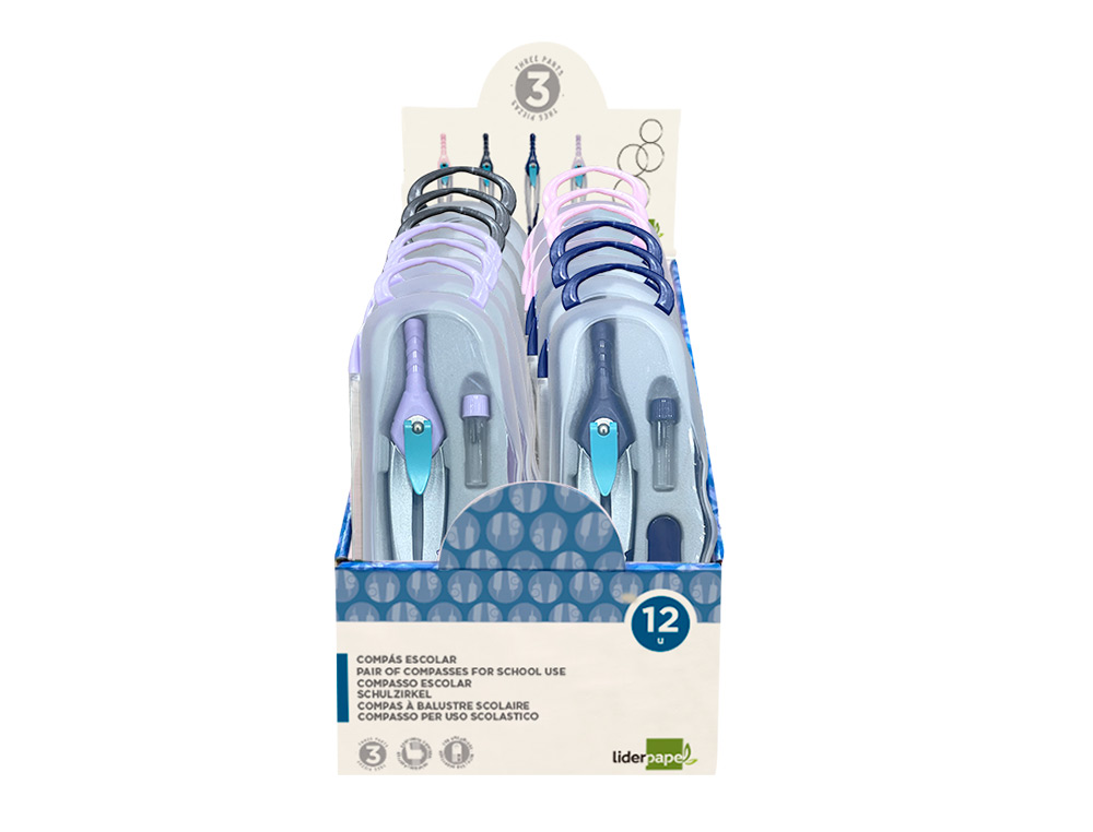 PRESENTOIR LIDERPAPEL COMPAS LOCK DEVICE ADAPTATEUR        UNIVERSEL ET MINES COLORIS    ASSORTIS 12 UNITES