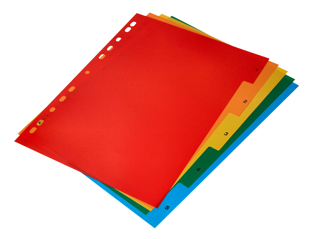INTERCALAIRE Q-CONNECT PLASTIQUE 5 POSITIONS A4 INDICE MULTIPERFORE