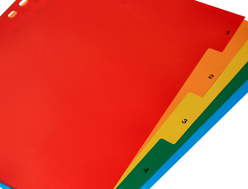 INTERCALAIRE Q-CONNECT PLASTIQUE 5 POSITIONS A4 INDICE MULTIPERFORE