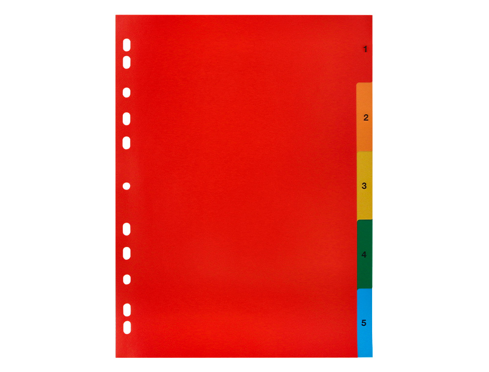 INTERCALAIRE Q-CONNECT PLASTIQUE 5 POSITIONS A4 INDICE MULTIPERFORE