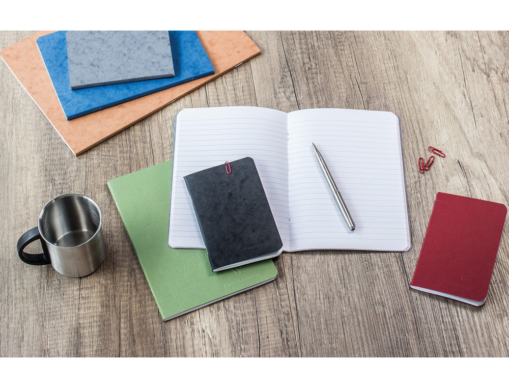 CARNET PIQUE CLAIREFONTAINE 90X140MM 96 PAGES REGLURE     LIGNEE COLORIS TABAC SET 2    UNITES