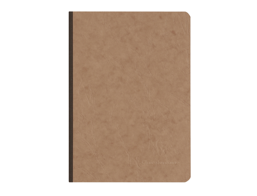 CARNET BROCHURE CLAIREFONTAINE AGE BAG 148X210MM 192 PAGES REGLURE LIGNEE COLORIS TABAC