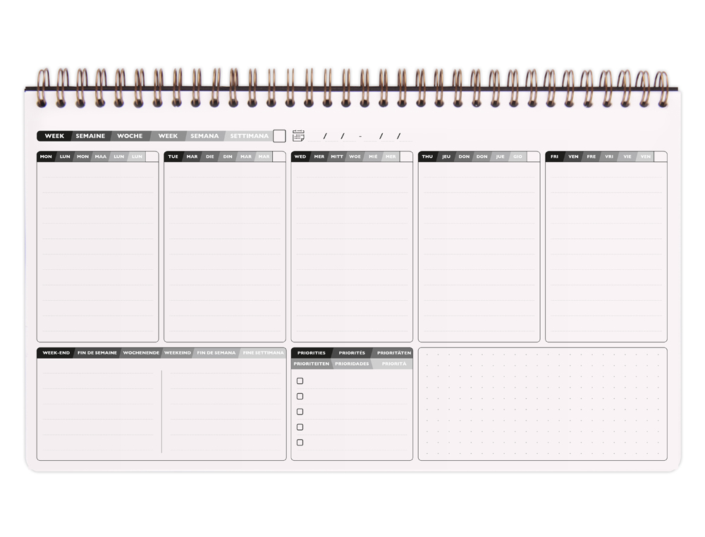 CAHIER CLAIREFONTAINE MY WEEKLY PLANNER NOMADDICT      RELIURE INTEGRALE 297X170MM   120P DETACHABLES REGLURE