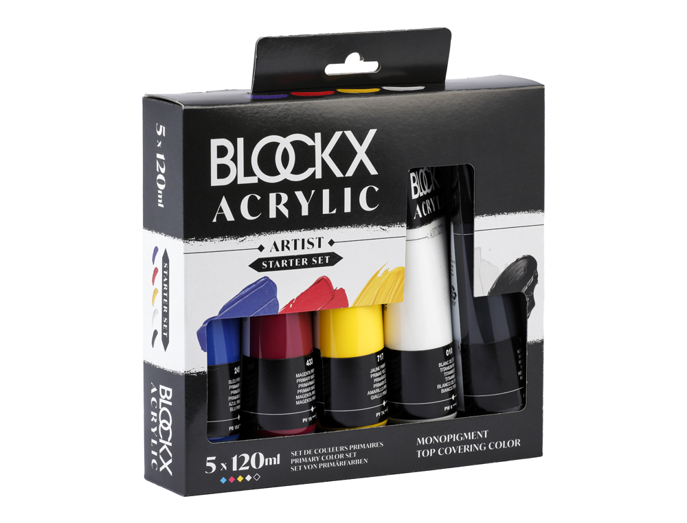 PEINTURE ACRYLIQUE CLAIREFONTAINE COULEURS       PRIMAIRES TUBE 120ML SET 5    UNITES