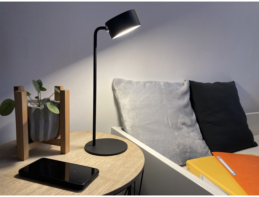 LAMPE UNILUX SUNSET LED BOULE MAGNETIQUE ROTATIVE 360       COLORIS NOIR