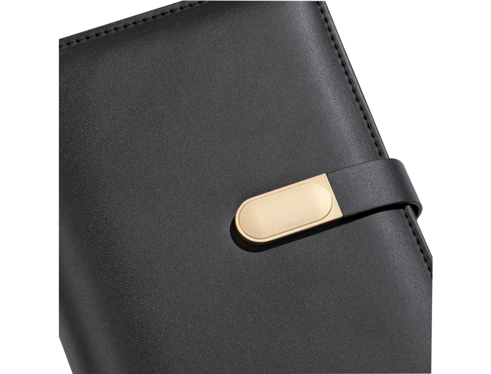 BUDGET PLANNER VIQUEL A5 PU 190X130X30MM FERMETURE        AIMANTEE COLORIS NOIR