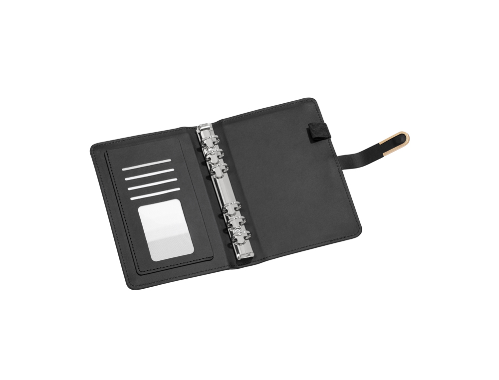BUDGET PLANNER VIQUEL A5 PU 190X130X30MM FERMETURE        AIMANTEE COLORIS NOIR