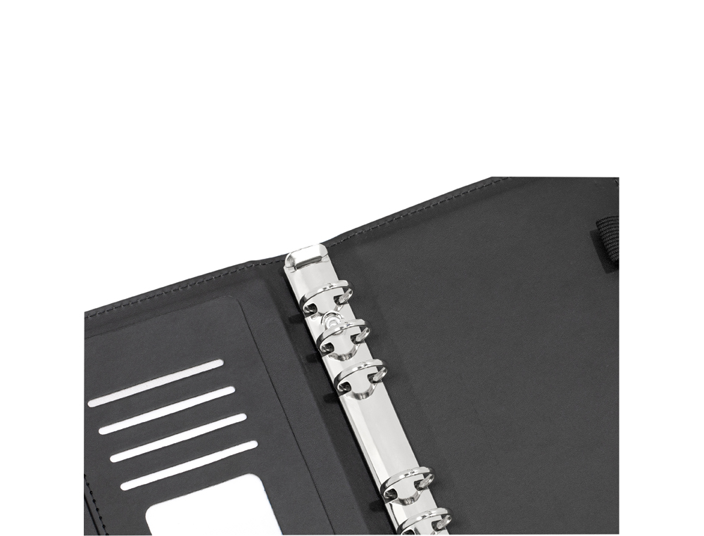 BUDGET PLANNER VIQUEL A5 PU 190X130X30MM FERMETURE        AIMANTEE COLORIS NOIR