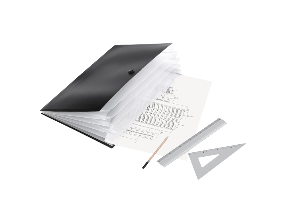 TRIEUR VIQUEL EXTENSIBLE A3 PP CREATIV'GALLERY 6 COMPARTIMENTS COLORIS NOIR