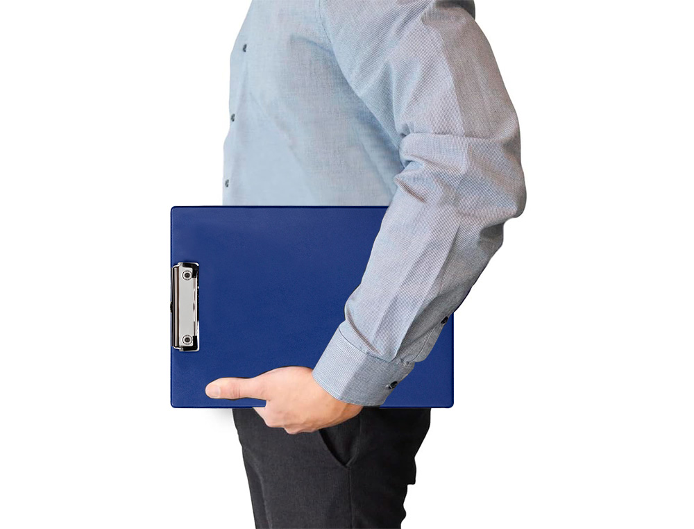 PORTE-BLOC Q-CONNECT DIN A4 PLASTIQUE 50% RECYCLE EPAISSEUR 2,1MM COLORIS BLEU