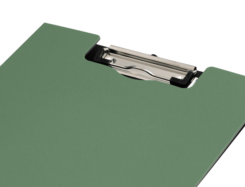 PORTE-BLOC Q-CONNECT MINICLIP SUPERIEUR DIN A4 PLASTIQUE 50% RECYCLE EPAISSEUR 2,1MM COLORIS VERT OLIVE