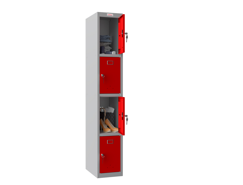 CASIER PERSONNEL PHOENIX SERIE PL PL1430GRK SERRURE A CLE COLORIS ROUGE