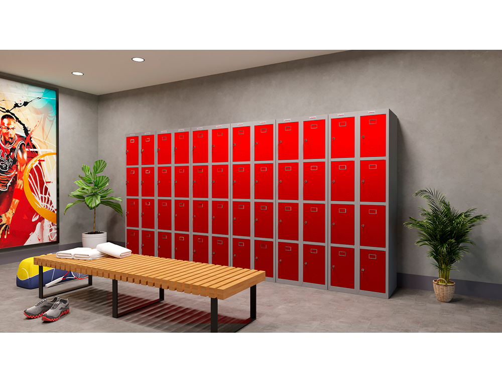 CASIER PERSONNEL PHOENIX SERIE PL PL1430GRK SERRURE A CLE COLORIS ROUGE