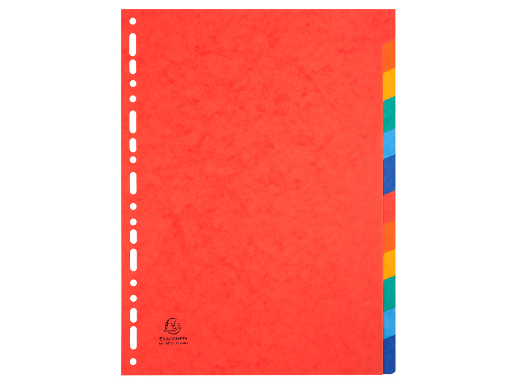 INTERCALAIRE EXACOMPTA CARTE LUSTREE 225GR A4 12 POSITIONS COLORIS ASSORTIS