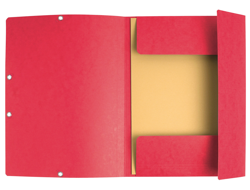 CHEMISE EXACOMPTA 3 RABATS CARTE LUSTREE 355GR A4        FERMETURE ELASTIQUE ETIQUETTE COLORIS ROUGE LOT 10 UNITES