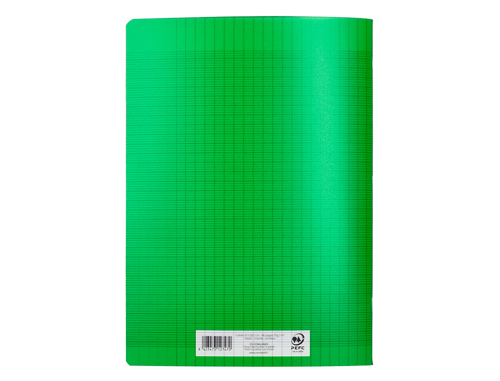 CAHIER PIQURE LIDERPAPEL COUVERTURE PP 240X320MM 48P   SEYES COLORIS VERT