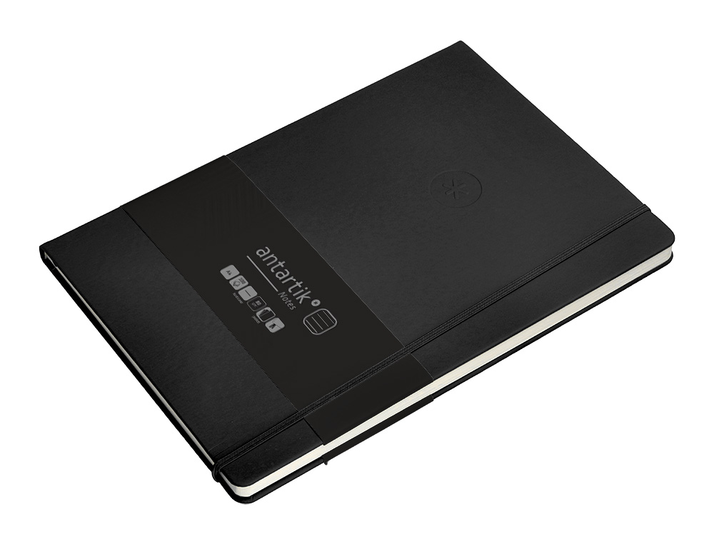 CARNET FERMETURE ELASTIQUE ANTARTIK NOTES COUVERTURE     RIGIDE A4 LIGNE 100 FEUILLES  80GR FSC COLORIS NOIR