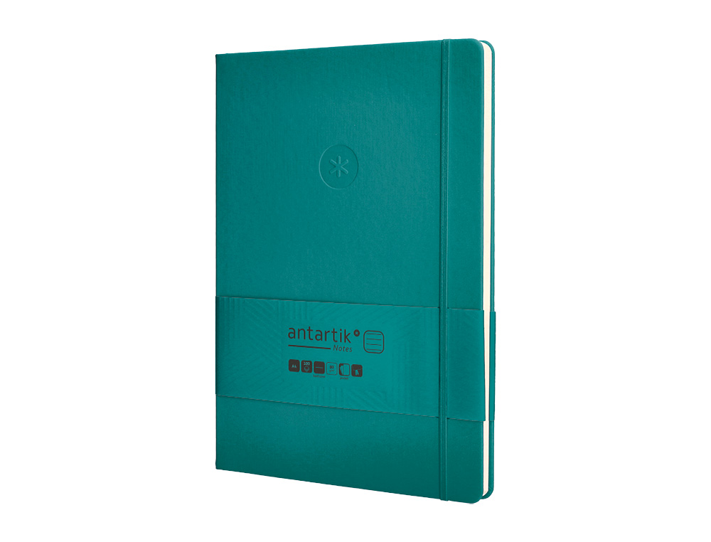 CARNET FERMETURE ELASTIQUE ANTARTIK NOTES COUVERTURE     RIGIDE A4 LIGNE 100 FEUILLES  80GR FSC COLORIS VERT PAON