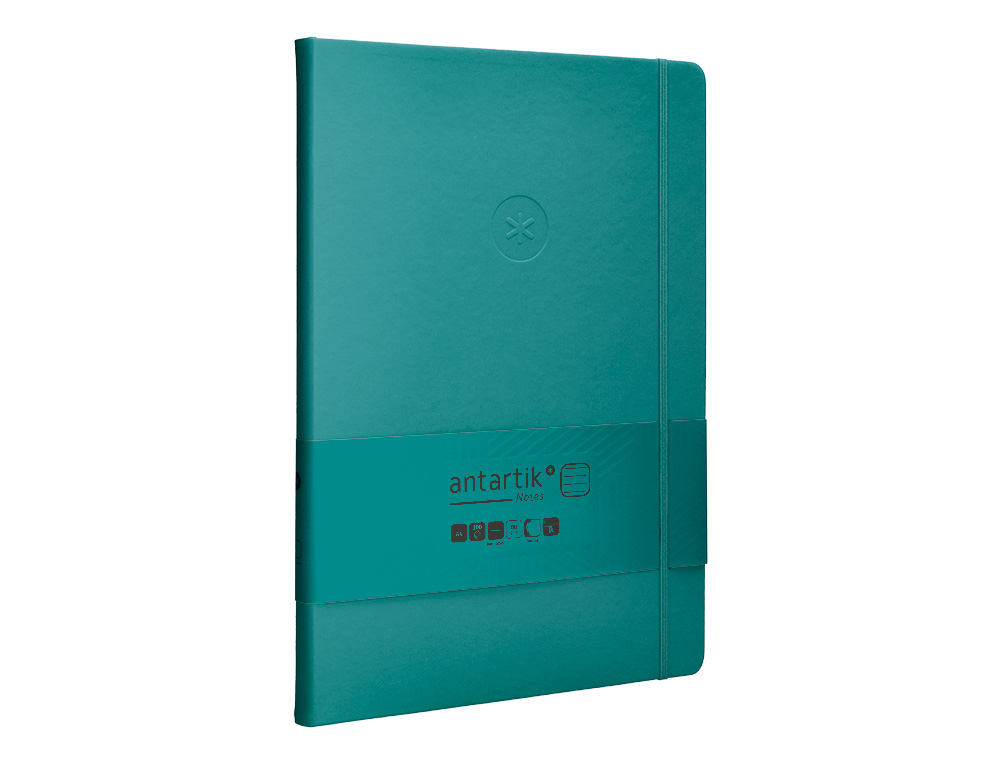 CARNET FERMETURE ELASTIQUE ANTARTIK NOTES COUVERTURE     RIGIDE A4 LIGNE 100 FEUILLES  80GR FSC COLORIS VERT PAON