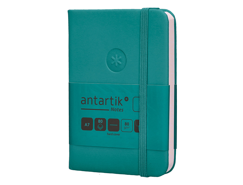 CARNET A7 ANTARTIK NOTES PAPIER UNI IVOIRE COUVERTURE RIGIDE FERMETURE ELASTIQUE 80 PAGES 80GR COLORIS VERT PAON