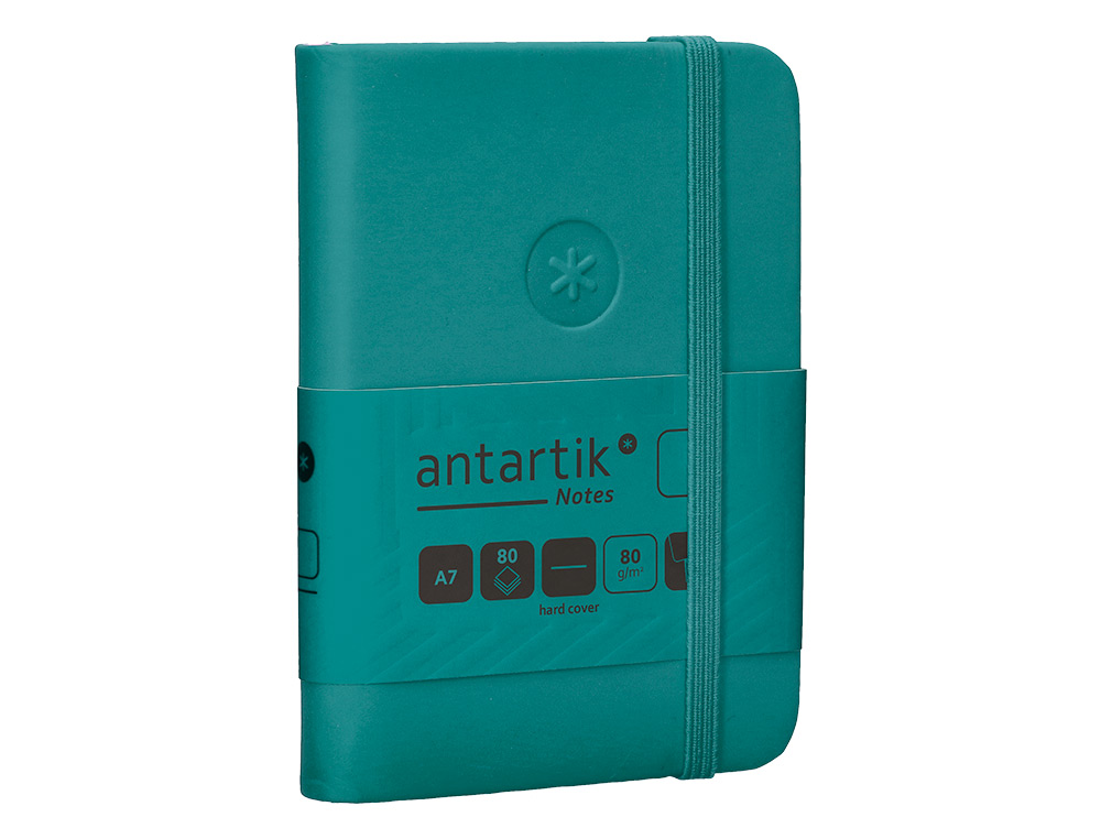 CARNET A7 ANTARTIK NOTES PAPIER UNI IVOIRE COUVERTURE RIGIDE FERMETURE ELASTIQUE 80 PAGES 80GR COLORIS VERT PAON