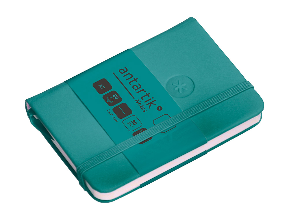 CARNET A7 ANTARTIK NOTES PAPIER UNI IVOIRE COUVERTURE RIGIDE FERMETURE ELASTIQUE 80 PAGES 80GR COLORIS VERT PAON