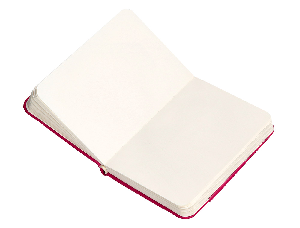 CARNET A7 ANTARTIK NOTES PAPIER UNI IVOIRE COUVERTURE  RIGIDE FERMETURE ELASTIQUE 80 PAGES 80GR COLORIS FRAMBOISE