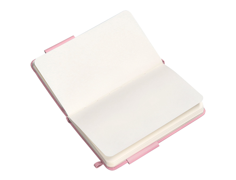 CARNET FERMETURE ELASTIQUE ANTARTIK NOTES COUVERTURE RIGIDE A6 PAPIER UNI IVOIRE 100 FEUILLES 80GR FSC ROSE PASTEL