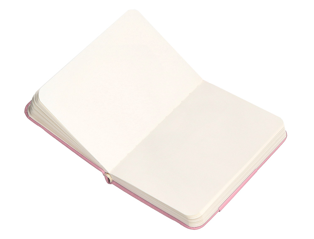 CARNET FERMETURE ELASTIQUE ANTARTIK NOTES COUVERTURE RIGIDE A7 PAPIER UNI IVOIRE 80 FEUILLES 80GR FSC ROSE PASTEL