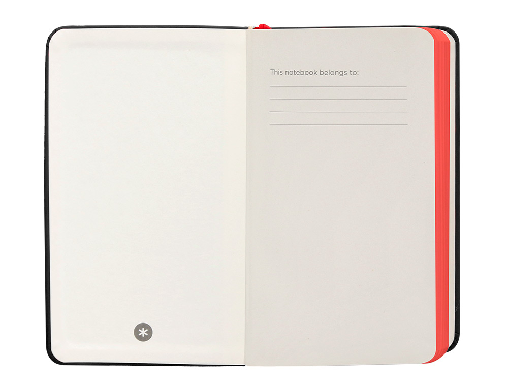 CARNET A6 ANTARTIK NOTES PAPIER UNI IVOIRE COUVERTURE RIGIDE FERMETURE ELASTIQUE ROUGE 100 PAGES 80GR COLORIS NOIR