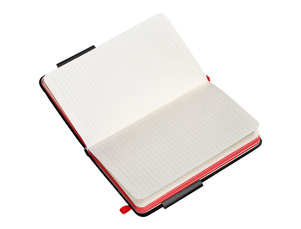 CARNET FERMETURE ELASTIQUE ROUGE ANTARTIK NOTES          COUVERTURE RIGIDE A6 LIGNE 100FEUILLES 80GR FSC COLORIS NOIR