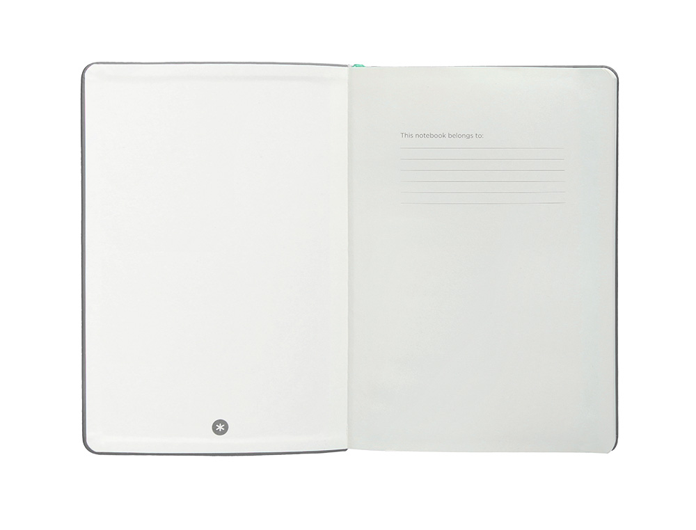 CARNET FERMETURE ELASTIQUE TURQUOISE ANTARTIK NOTES COUVERTURE RIGIDE A4 PAPIER UNI IVOIRE 100 FEUILLES 80GR FSC GRIS