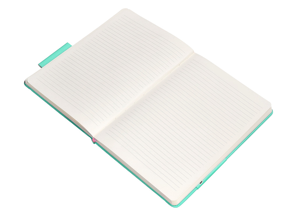 CARNET FERMETURE ELASTIQUE ROSE ANTARTIK NOTES COUVERTURERIGIDE A5 LIGNE 100 FEUILLES 80GR FSC COLORIS TURQUOISE