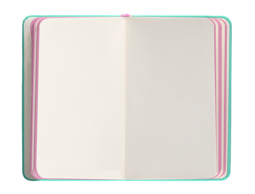 CARNET FERMETURE ELASTIQUE ROSE ANTARTIK NOTES COUVERTURE RIGIDE A6 PAPIER UNI IVOIRE 100 FEUILLES 80GR FSC TURQUOISE