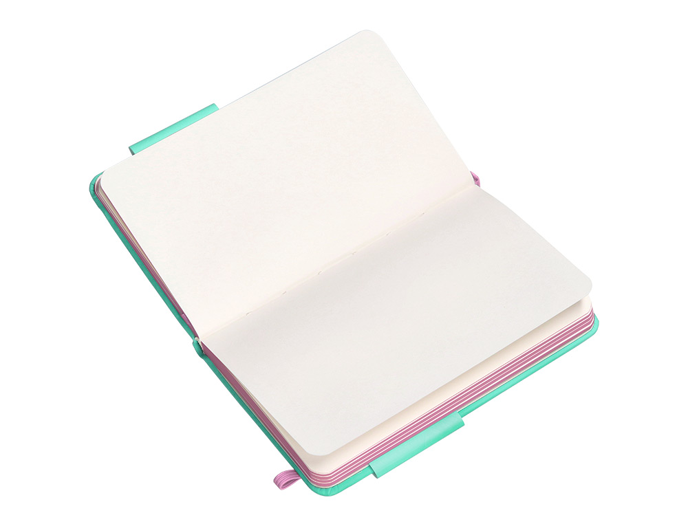 CARNET FERMETURE ELASTIQUE ROSE ANTARTIK NOTES COUVERTURE RIGIDE A6 PAPIER UNI IVOIRE 100 FEUILLES 80GR FSC TURQUOISE