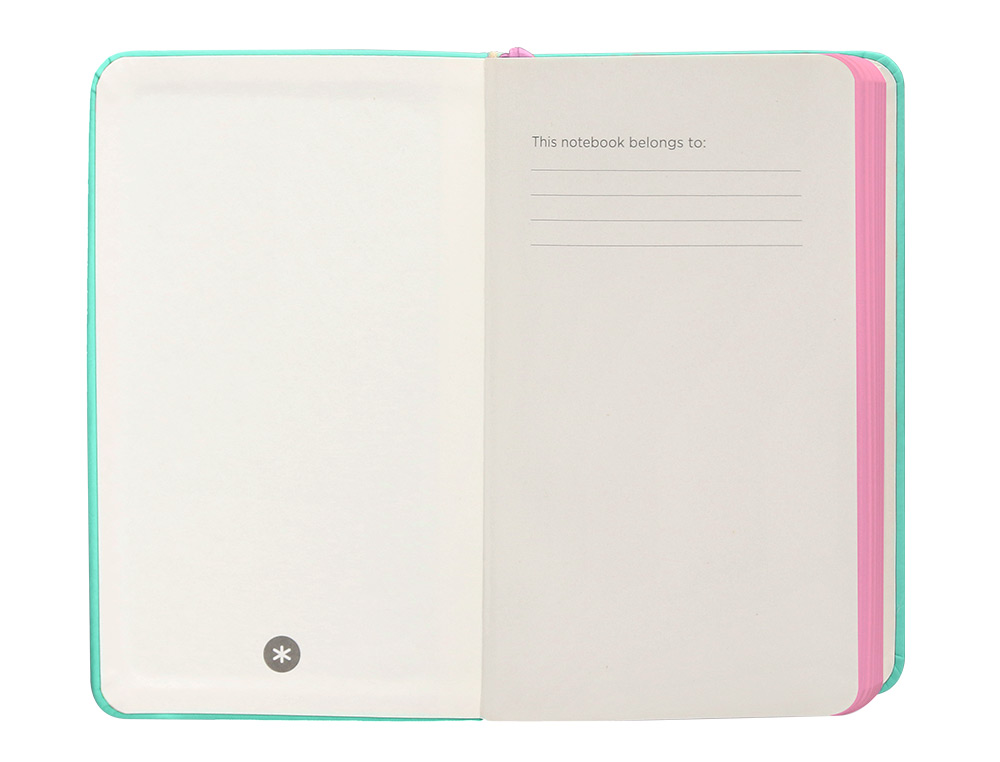 CARNET FERMETURE ELASTIQUE ROSE ANTARTIK NOTES COUVERTURE RIGIDE A6 PAPIER UNI IVOIRE 100 FEUILLES 80GR FSC TURQUOISE