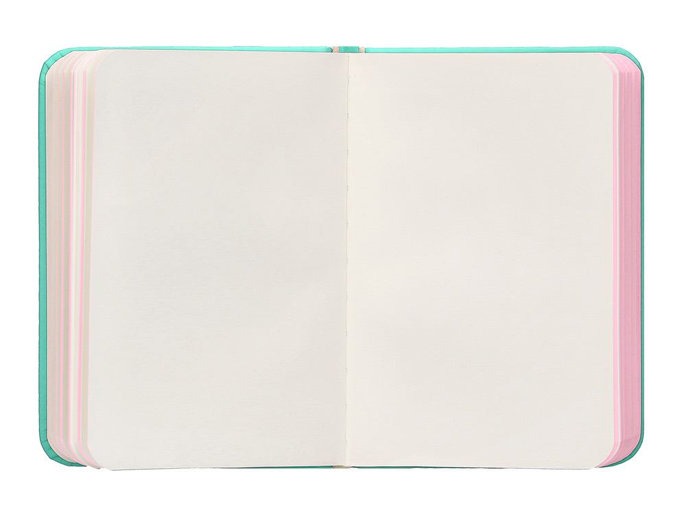 CARNET FERMETURE ELASTIQUE ROSE ANTARTIK NOTES COUVERTURE RIGIDE A7 PAPIER UNI IVOIRE 80 FEUILLES 80GR FSC TURQUOISE