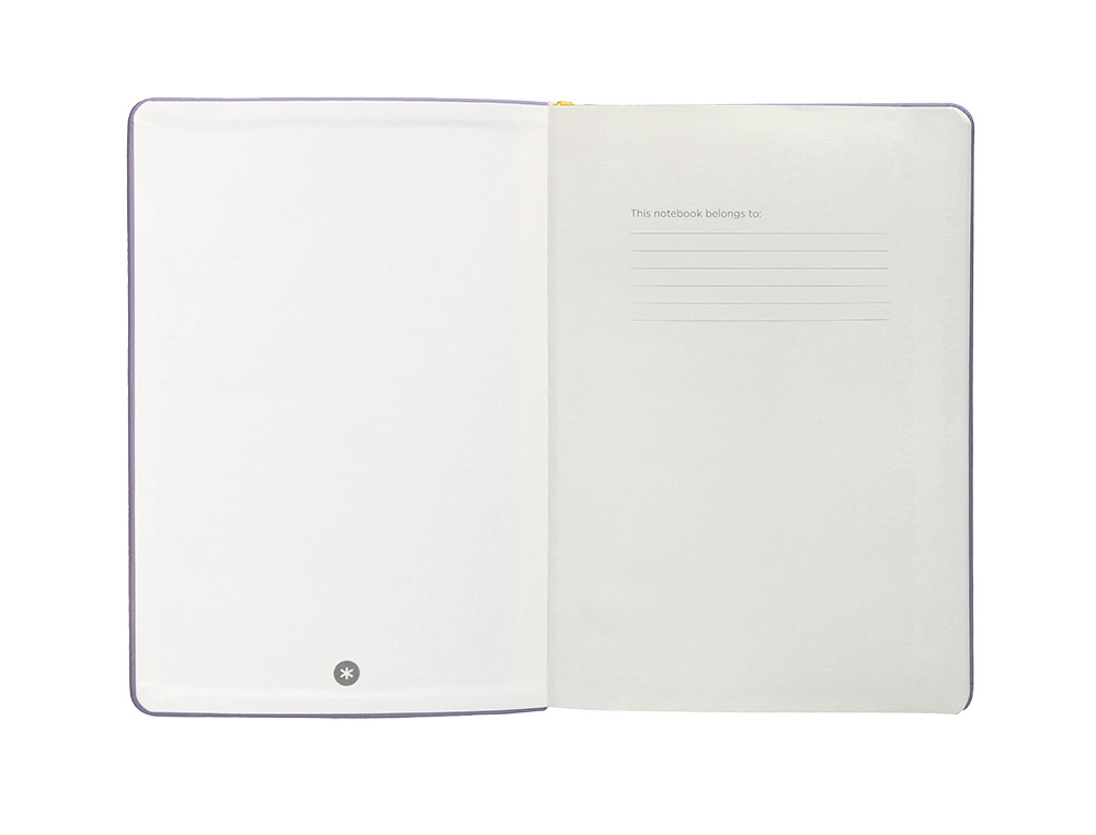 CARNET FERMETURE ELASTIQUE JAUNE ANTARTIK NOTES COUVERTURE RIGIDE A4 PAPIER UNI IVOIRE 100 FEUILLES 80GR FSC LILAS