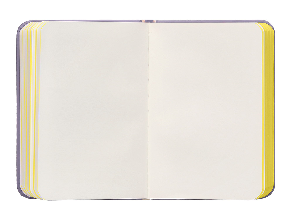 CARNET FERMETURE ELASTIQUE JAUNE ANTARTIK NOTES COUVERTURE RIGIDE A7 PAPIER UNI IVOIRE 80 FEUILLES 80GR FSC LILAS