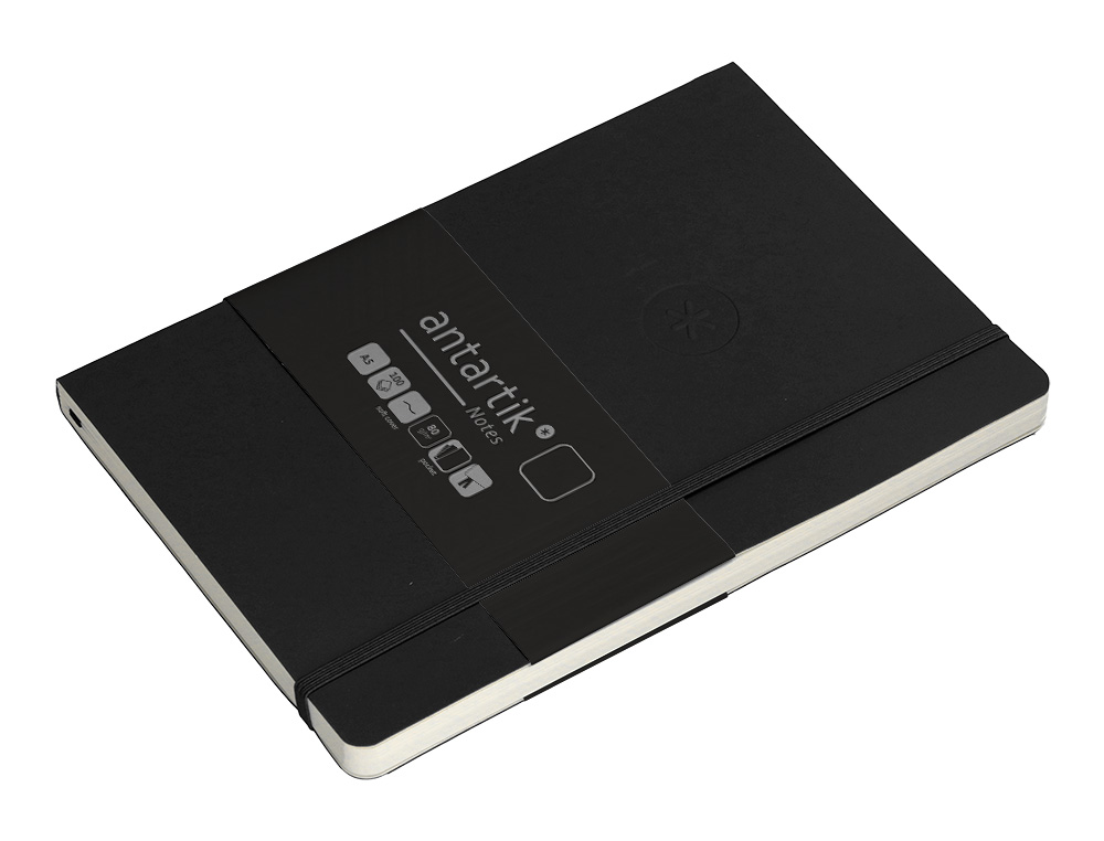 CARNET A5 ANTARTIK NOTES PAPIER UNI IVOIRE COUVERTURE SOUPLE FERMETURE ELASTIQUE 100PAGES 80GR COLORIS NOIR
