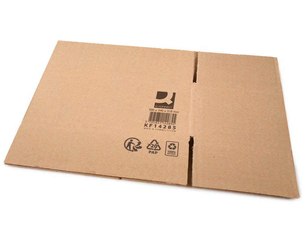 CAISSE AMERICAINE Q-CONNECT ULTRA-RESISTANTE CARTON       RECYCLE DOUBLE CANNELURE 7MM  500X340X310MM COLORIS KRAFT