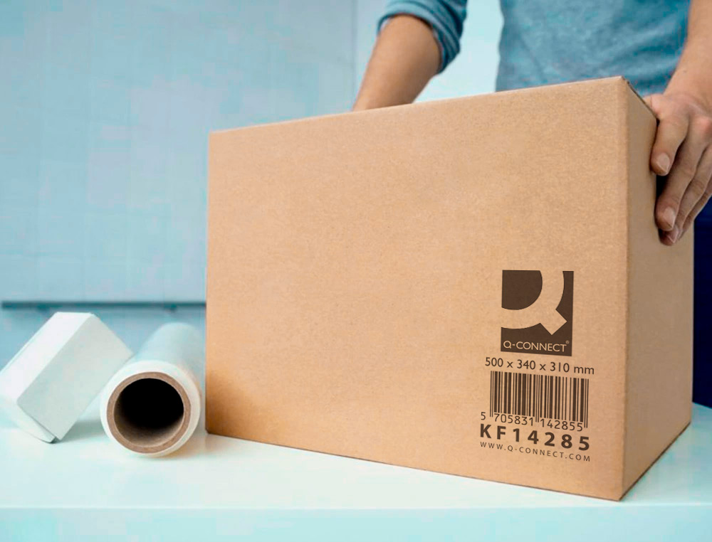 CAISSE AMERICAINE Q-CONNECT ULTRA-RESISTANTE CARTON       RECYCLE DOUBLE CANNELURE 7MM  500X340X310MM COLORIS KRAFT