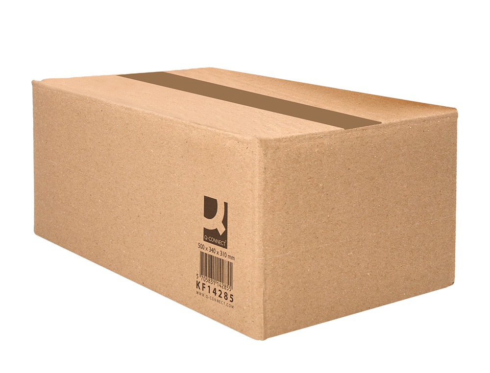 CAISSE AMERICAINE Q-CONNECT ULTRA-RESISTANTE CARTON       RECYCLE DOUBLE CANNELURE 7MM  500X340X310MM COLORIS KRAFT